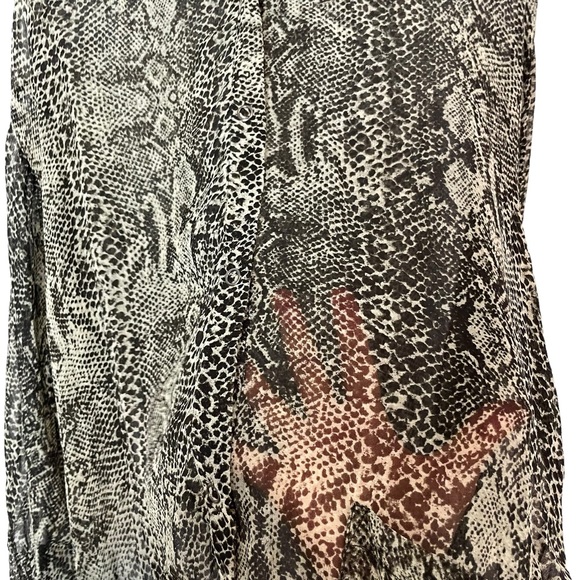 Free People Sheer Oversized Top Lori Snake skin Slouchy Bomber Jacket Size S - Picture 10 of 11